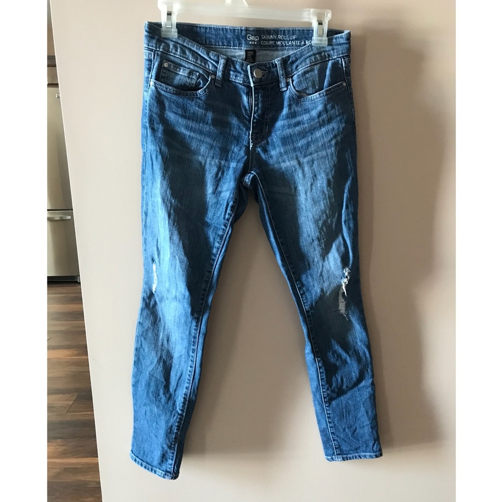 Gap skinny roll up jeans
